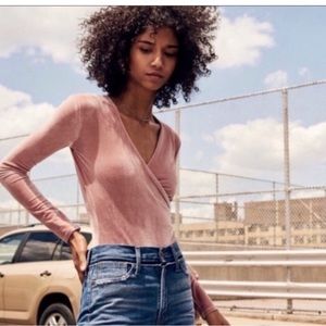Madewell Velvet Ballet Wrap Top New